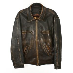 Vintage Glen Miller AAF Band Military Pilot Biker Dark Brown Leather Jacket